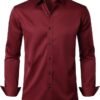 Camisa elegante en color borgoña