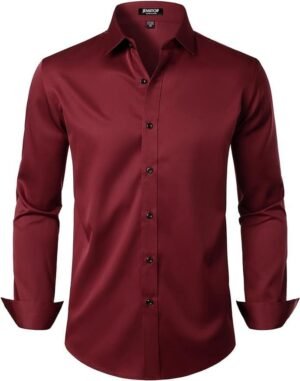 Camisa elegante en color borgoña
